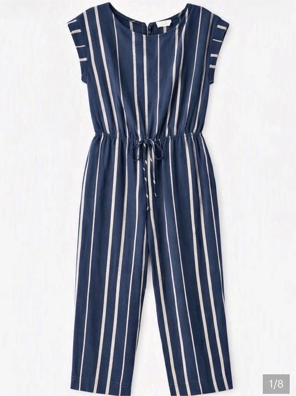 Universal Thread Striped Sleeveless Jumpsuit in Blue & White